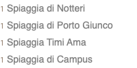 1 Spiaggia di Notteri 1 Spiaggia di Porto Giunco 1 Spiaggia Timi Ama 1 Spiaggia di Campus